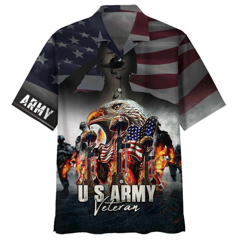 Army Us War Eagle And Veteran Hawaiian Shirt