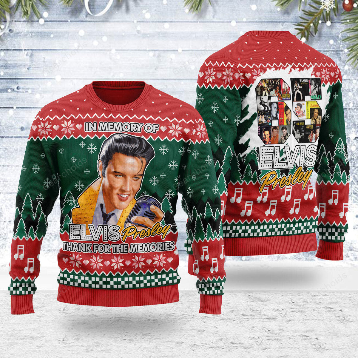 Elvis In memory of Elvis - Ugly Christmas Sweater