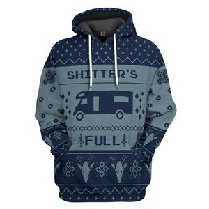 Shitters Full Christmas Blue Hoodie For Men And Women