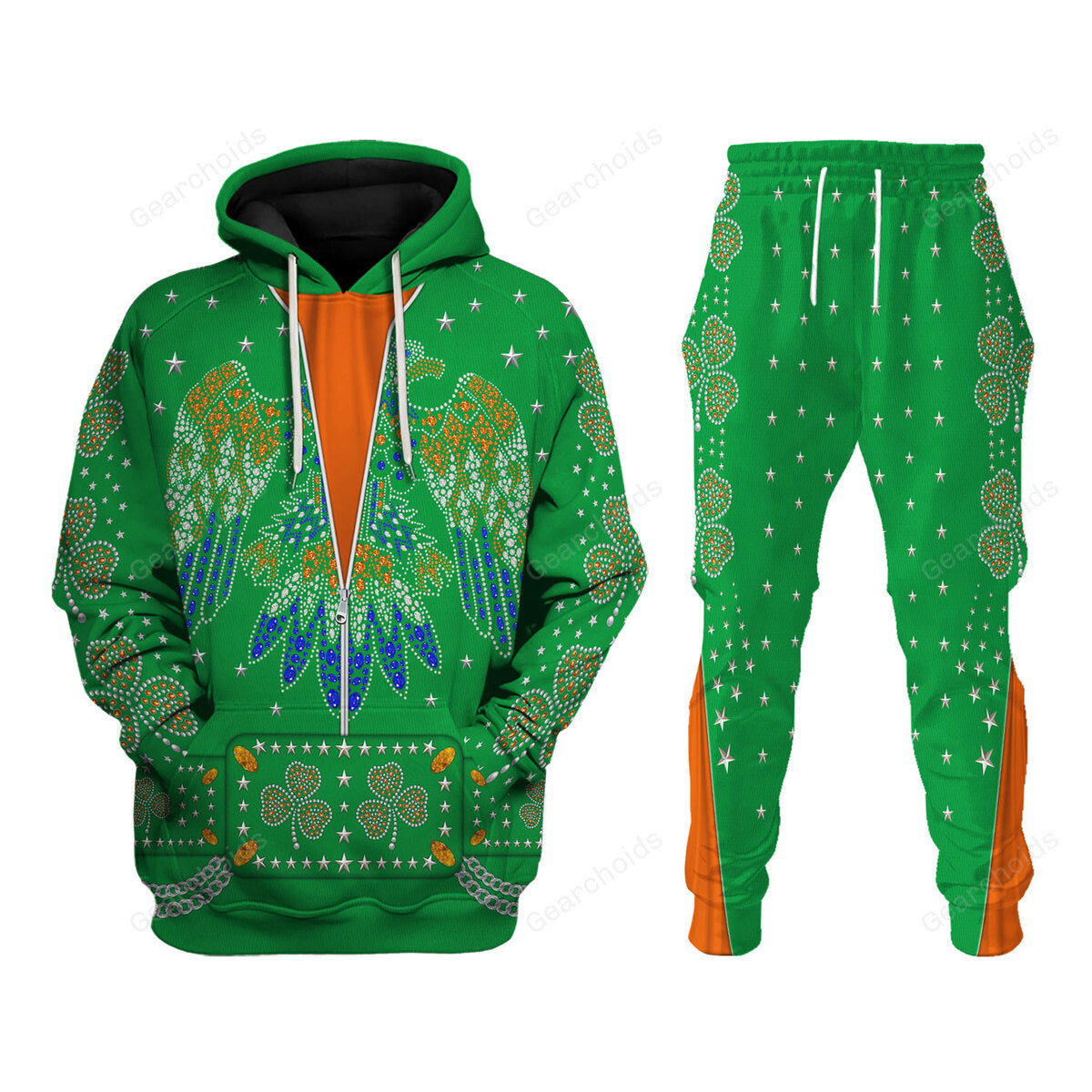 Celebrating The King Elvis Presley For St. Patrick's Day - Costume Cosplay Hoodie Sweatshirt Sweatpants