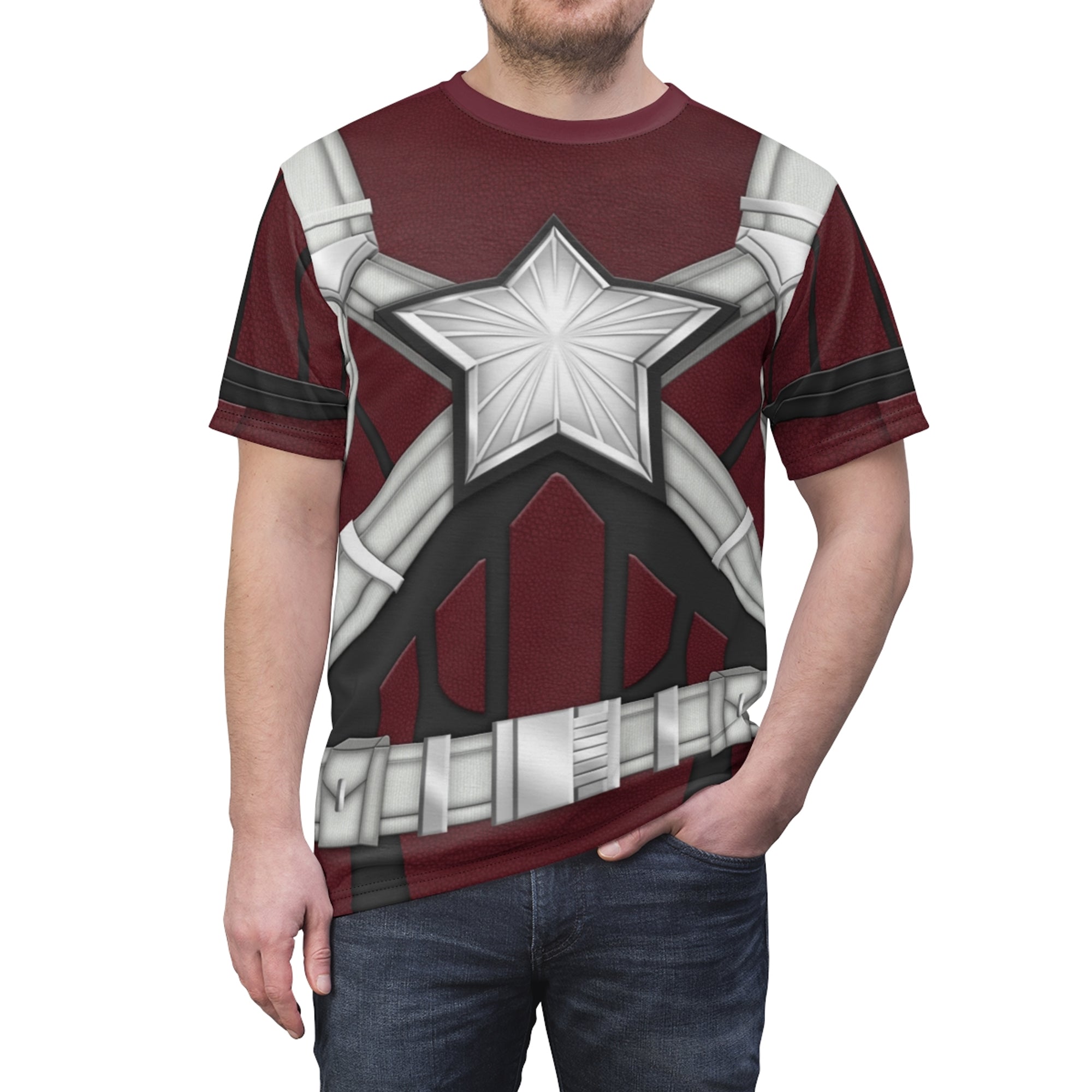 Red Guardian Black Widow Costume T-shirt For Men