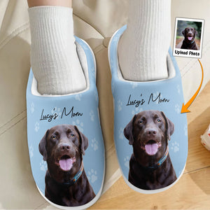 Custom Photo Woof Woof Meow Meow - Personalized Slippers - Gift For Dog Lovers, Cat Lovers, Pet Owners NA94