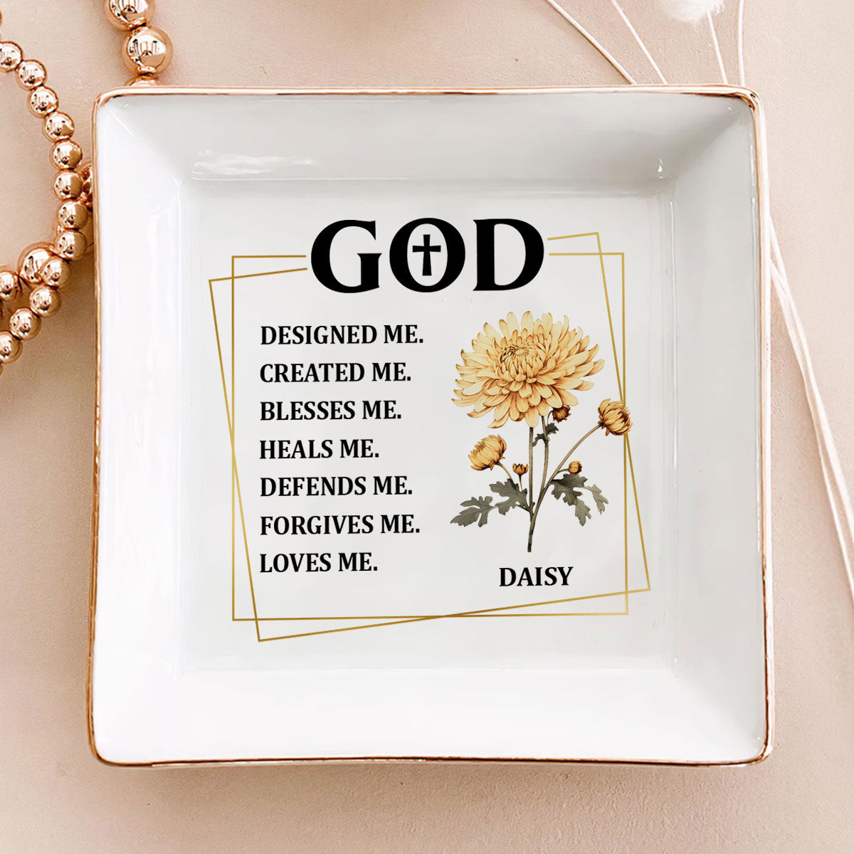 God Designed Me Created Me - Personalized Jewelry Dish - Gift For Besties, Friends, For Me Gift NA94