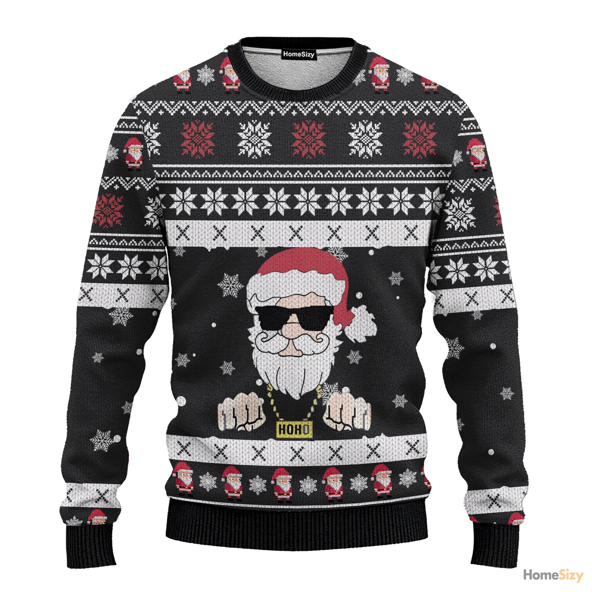 Cosplay Santa Hoho Black - Ugly Sweatshirt Best Gift For Christmas, Funny Gift for Family