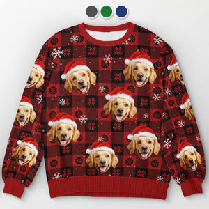 Custom Photo Paw La-La-La-La - Personalized Ugly Sweater - Christmas Gift For Pet Lovers - NA94