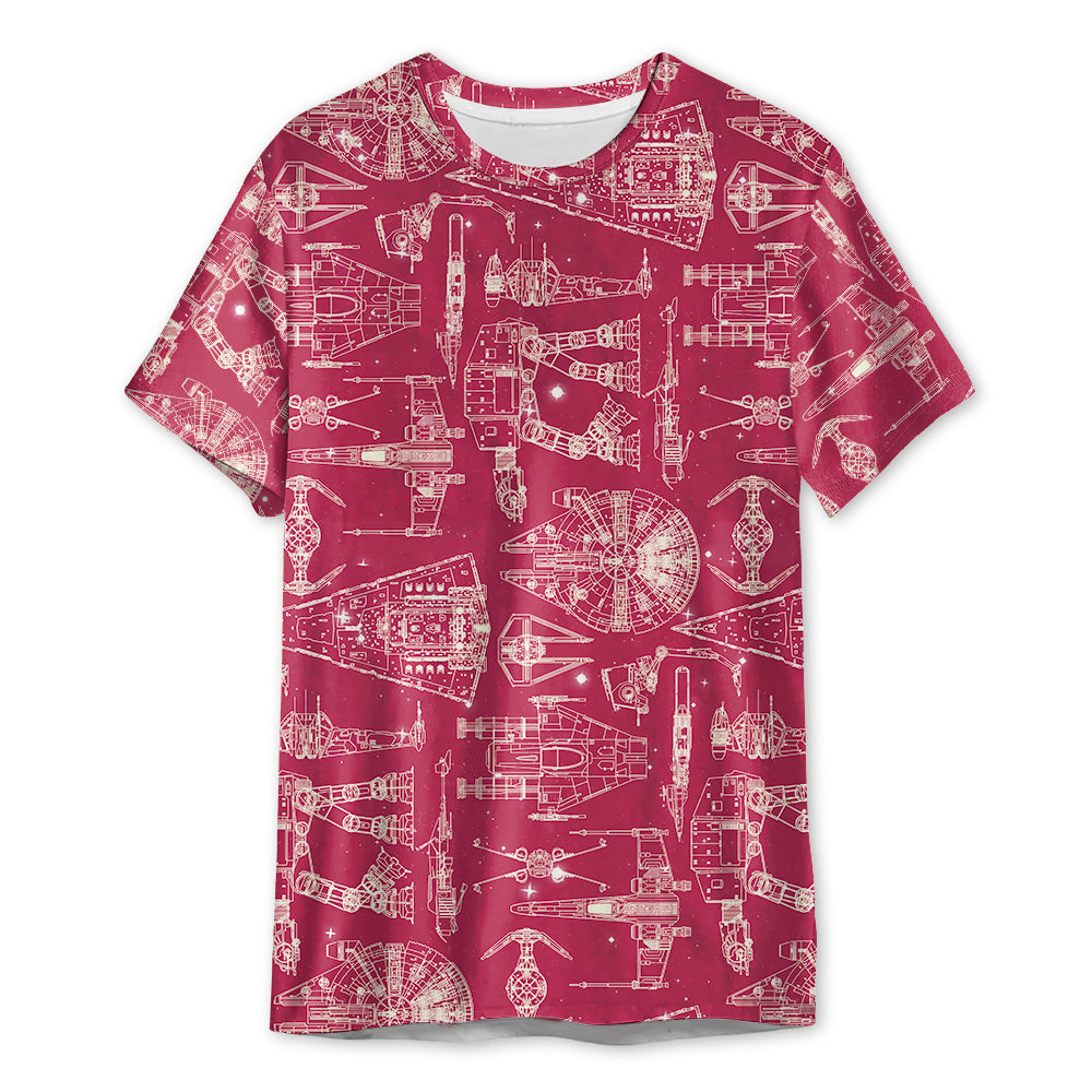 Star Wars Pink Space Ship - 3D T-shirt For Fans