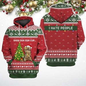 I Hate People Christmas Bear Hoodie For Men And Women