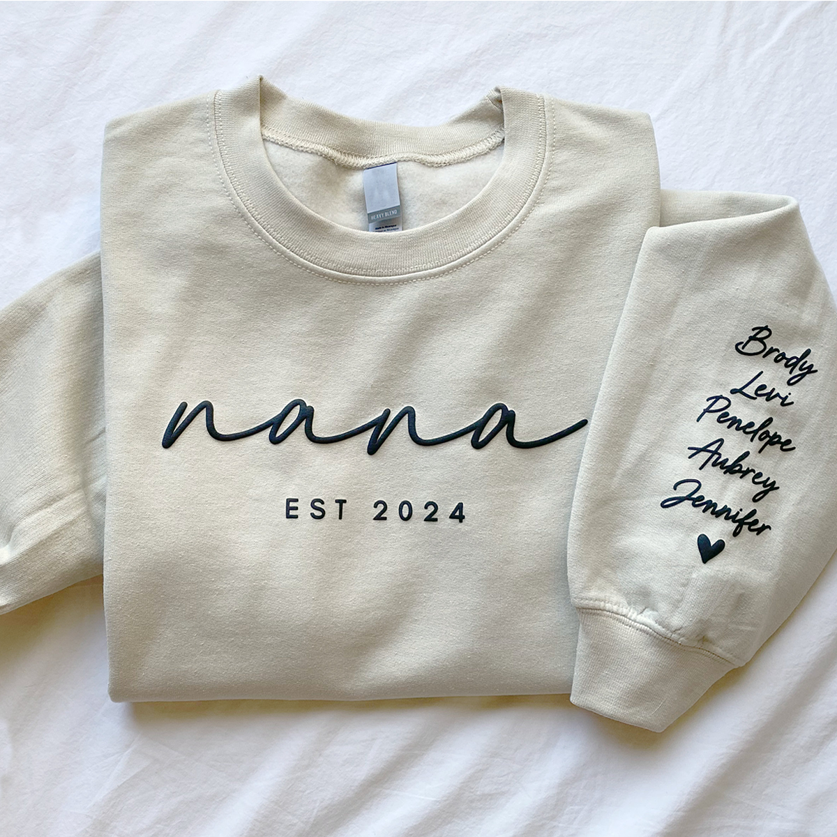 Custom Text Grandma Puff Grandma Puff - Embroidered Sweatshirt, Hoodie, Tshirt - Gift for Grandma