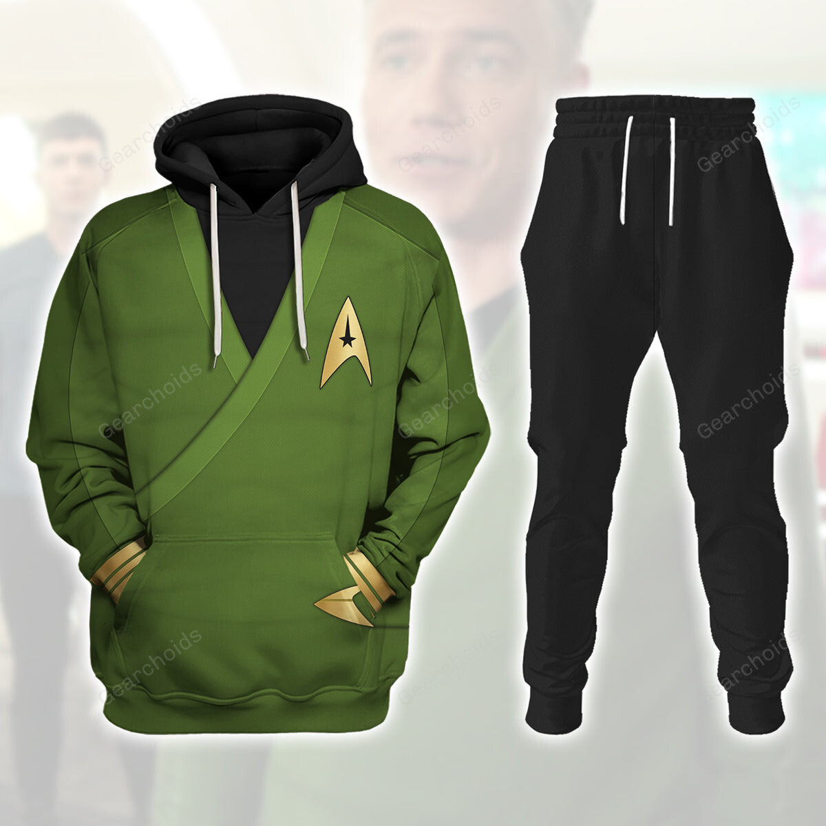 Star Trek Captain Pike Green Costume Hoodie Sweatshirt Sweatpants