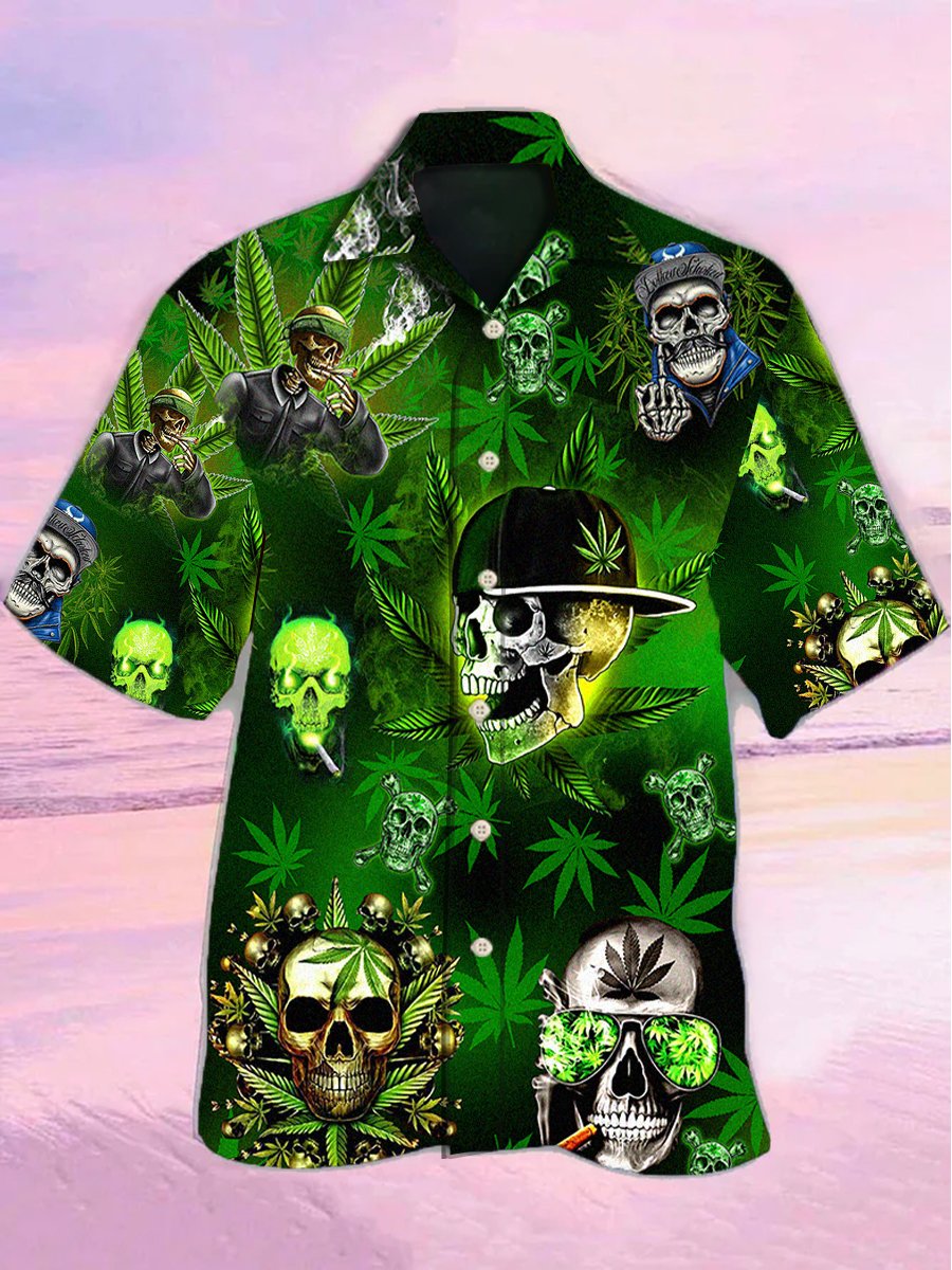 Skull Let's Get High Hawaiian Shirt
