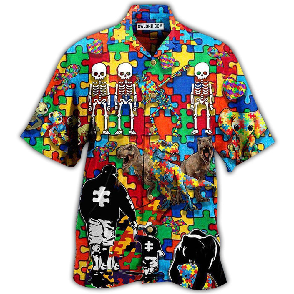 Autism Awareness It's OK To Be Different Dad And Son - Hawaiian Shirt