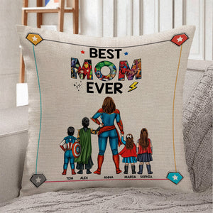 Super Hero Best Mom Ever - Personalized Pillow- Gift For Mom, Mother's Day   - CL02 NA94