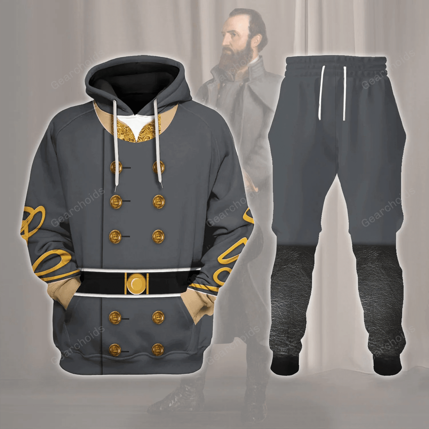 General Thomas Stonewall Jackson Costume Hoodie Sweatshirt Sweatpants