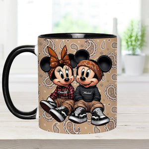 Chicano Mouse Couple - Personalized Mouse Accent Mug - DN100