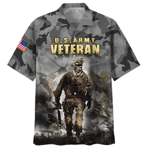Us Amry Soldier With Gun Hawaiian Shirt