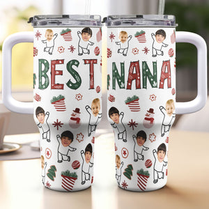 Custom Photo The Best Nana Mama - Personalized 40oz Tumbler Cup With Straw - Gift For Mom, Grandma, Mothers Day NA94