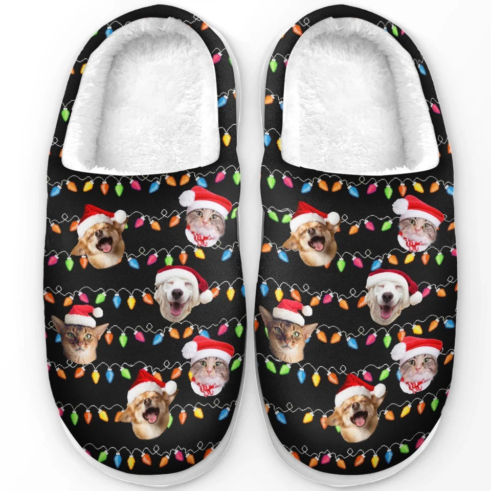 Custom Photo This Christmas, Don't Spend It Alone - Personalized Slippers - Christmas Gift For  Pet Owners, Pet Lovers - NA94