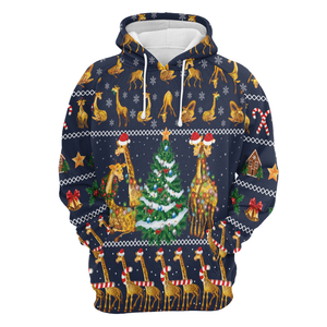 Giraffe Christmas Tree Hoodie For Men And Women