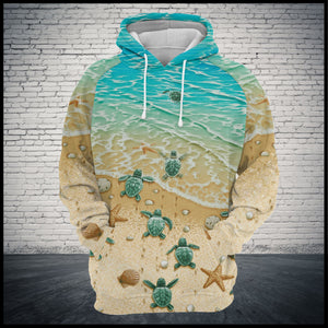 Little Turtle Back To The Sea Hoodie For Men And Women