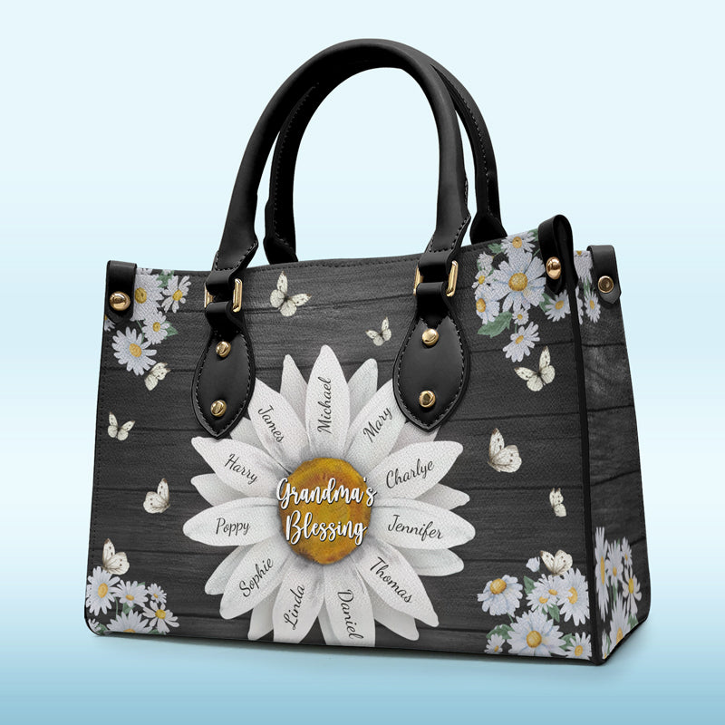 Grandma's Blessing - Personalized Leather Bag - Gift For Mother, Grandma, Grandmother, Mother's Day | NA94