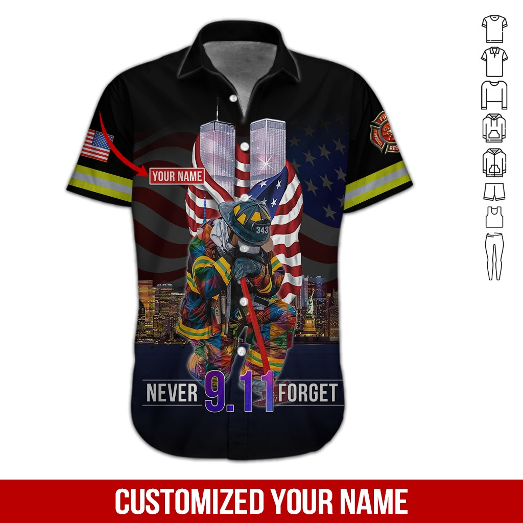 Personalized Firefighter Never Forget Hawaiian Shirt For Men & Women