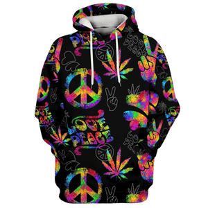 Hippie Love Peace Sign Finger - Hoodie For Men, Women