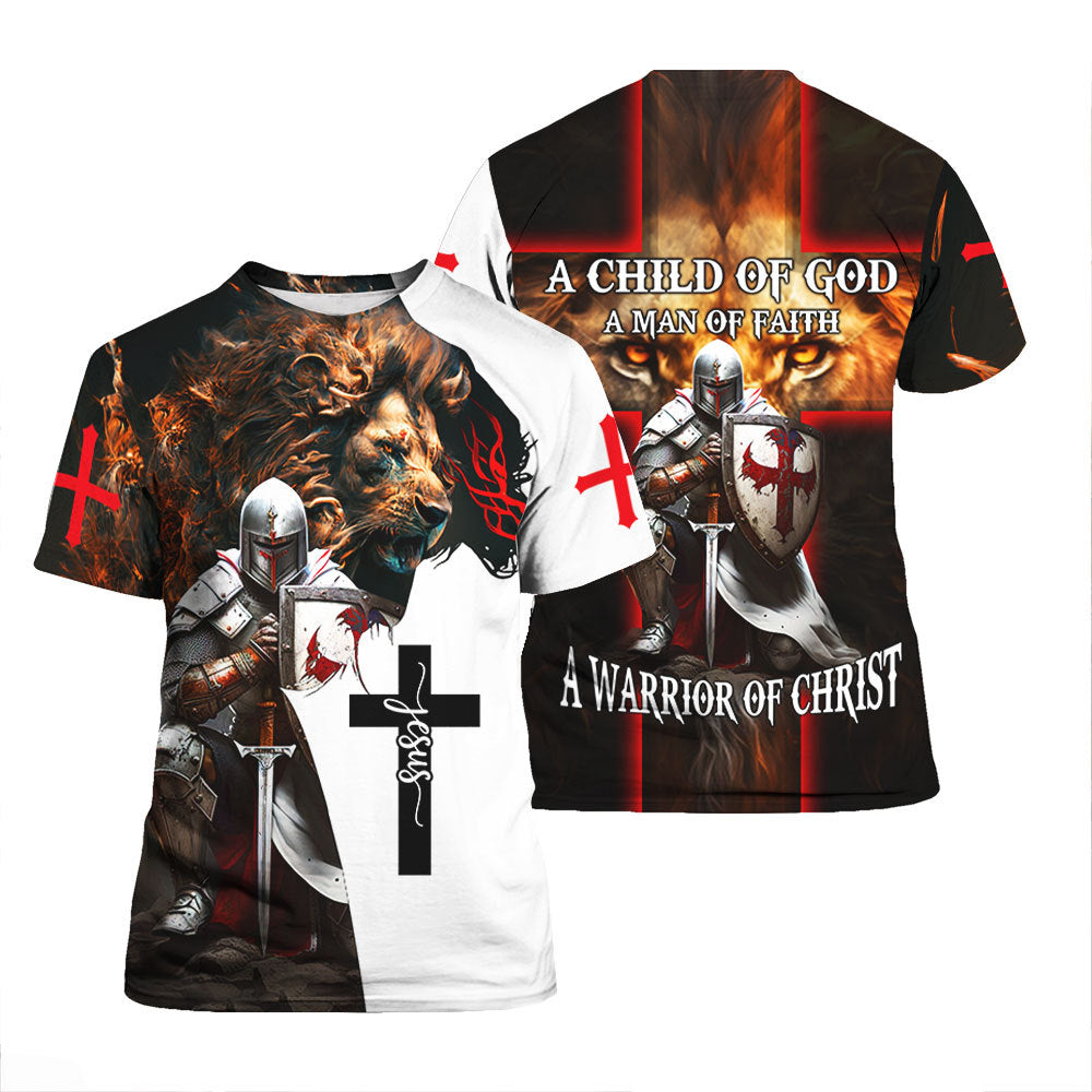 Jesus A Child Of God A Warioe Of Christ T Shirt For Men & Women