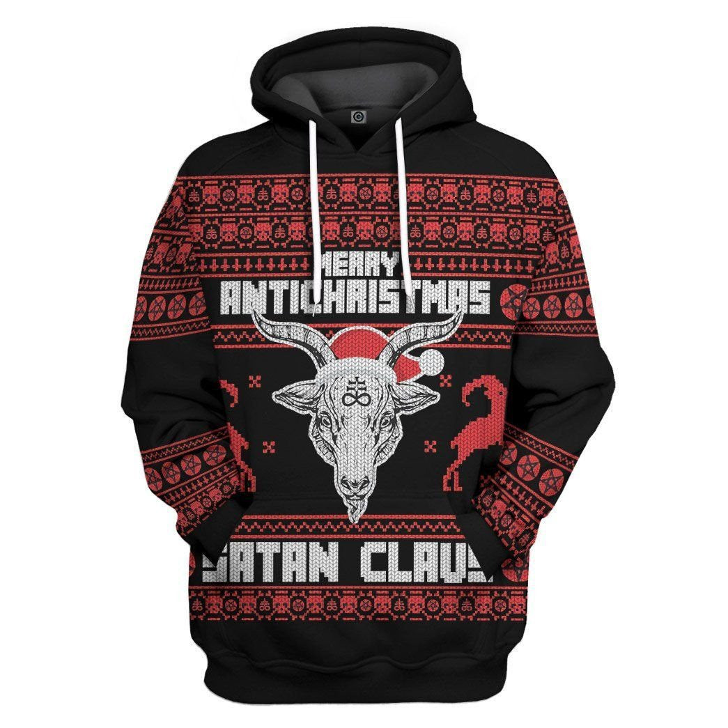 Merry Antichristmas Satan Claus Hoodie For Men And Women