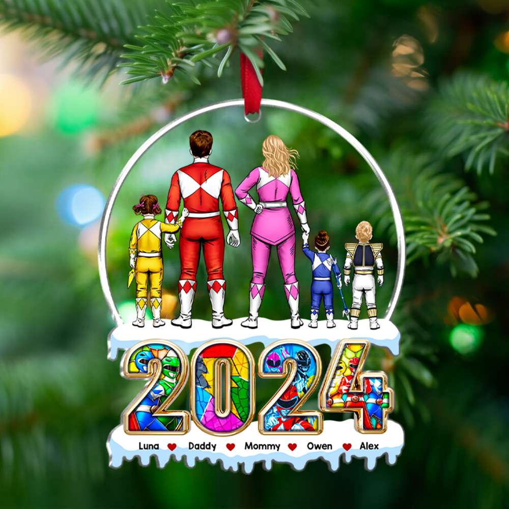 The Best Family The Best Power Ranger Team - Gift For Family Members - Personalized Acrylic Ornament  - CL21 NA94