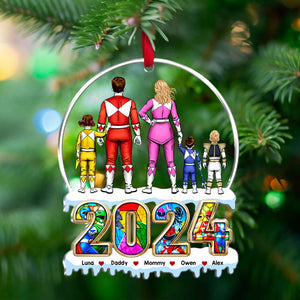 The Best Family The Best Power Ranger Team - Gift For Family Members - Personalized Acrylic Ornament  - CL21 NA94