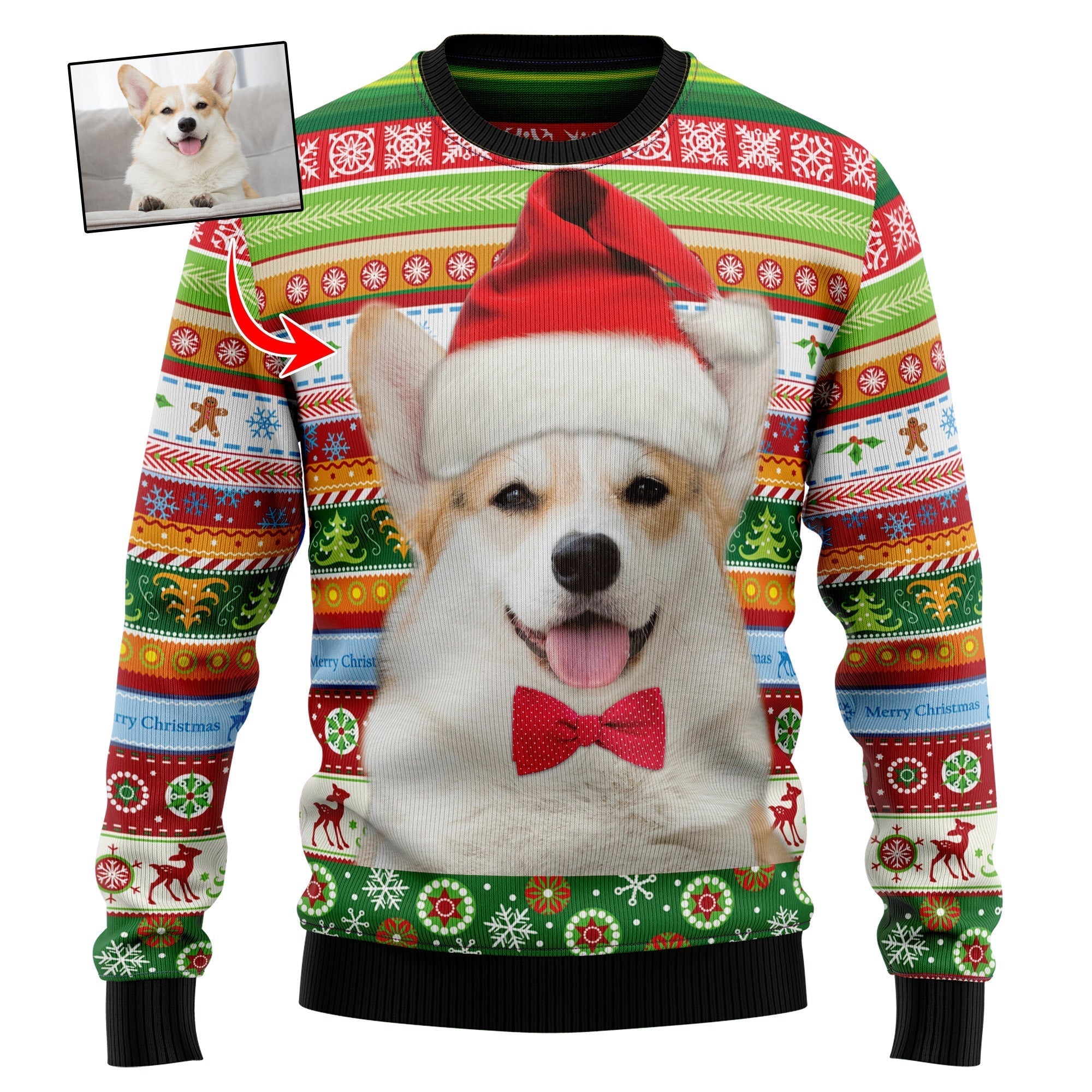 Custom Photo Dog Merry Personalized Ugly Sweater