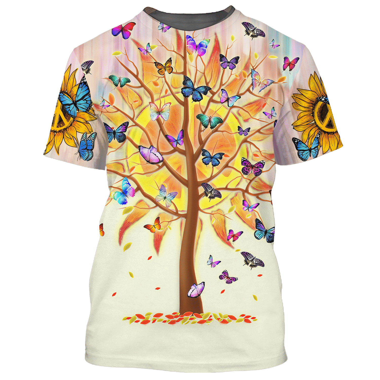 Hippie Tree Full Of Butterflies Under The Sun - T-Shirt