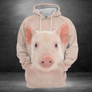 Cute Pink Pig Hoodie For Men And Women