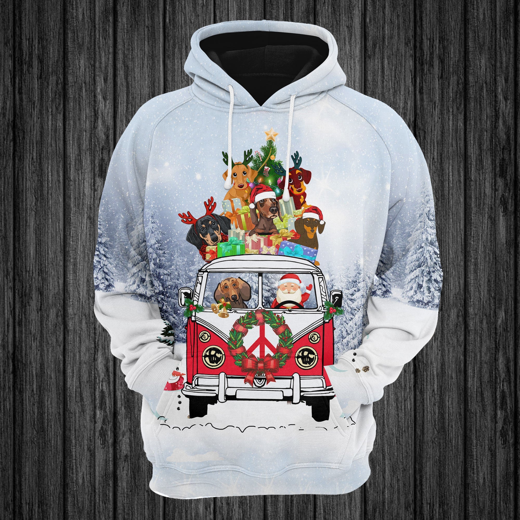 Dachshund Red Truck Hoodie For Men And Women