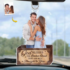 Custom Photo You Make My Heart Skip A Beat - Personalized Car Hanging Ornament - Gift For Couple, Husband Wife, Anniversary - NA94