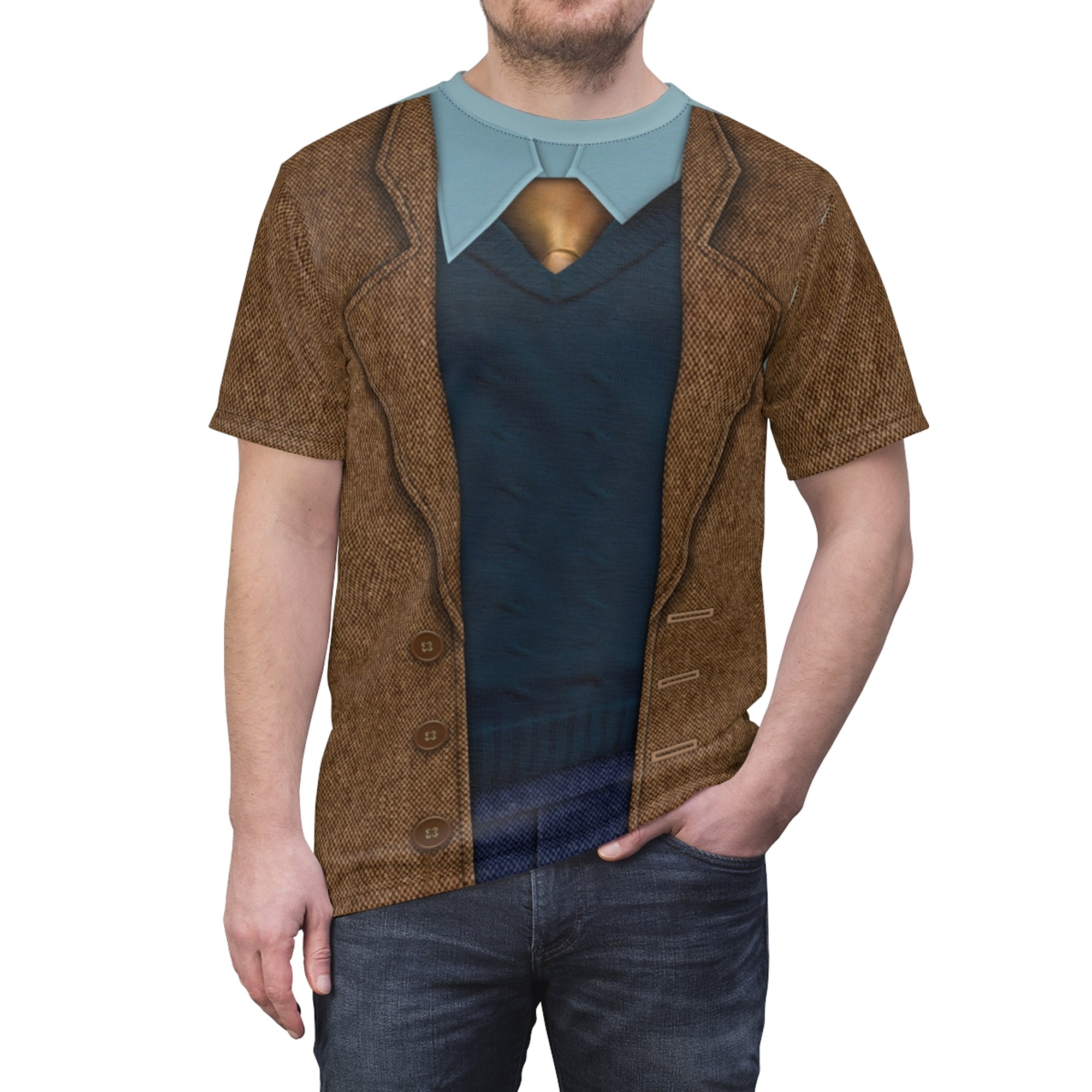 Retro Brown Suit Wanda Vision Costume T-shirt For Men