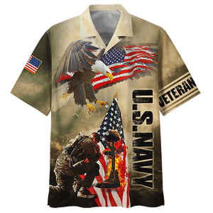 Navy Soldiers And Guns Veteran U.S Navy Hawaiian Shirt