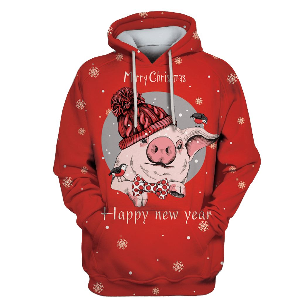 Pig Merry Christmas Hoodie For Men & Women