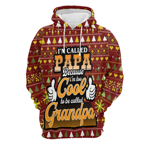 Papa Too Cool To Be Called Grandpa Hoodie For Men And Women