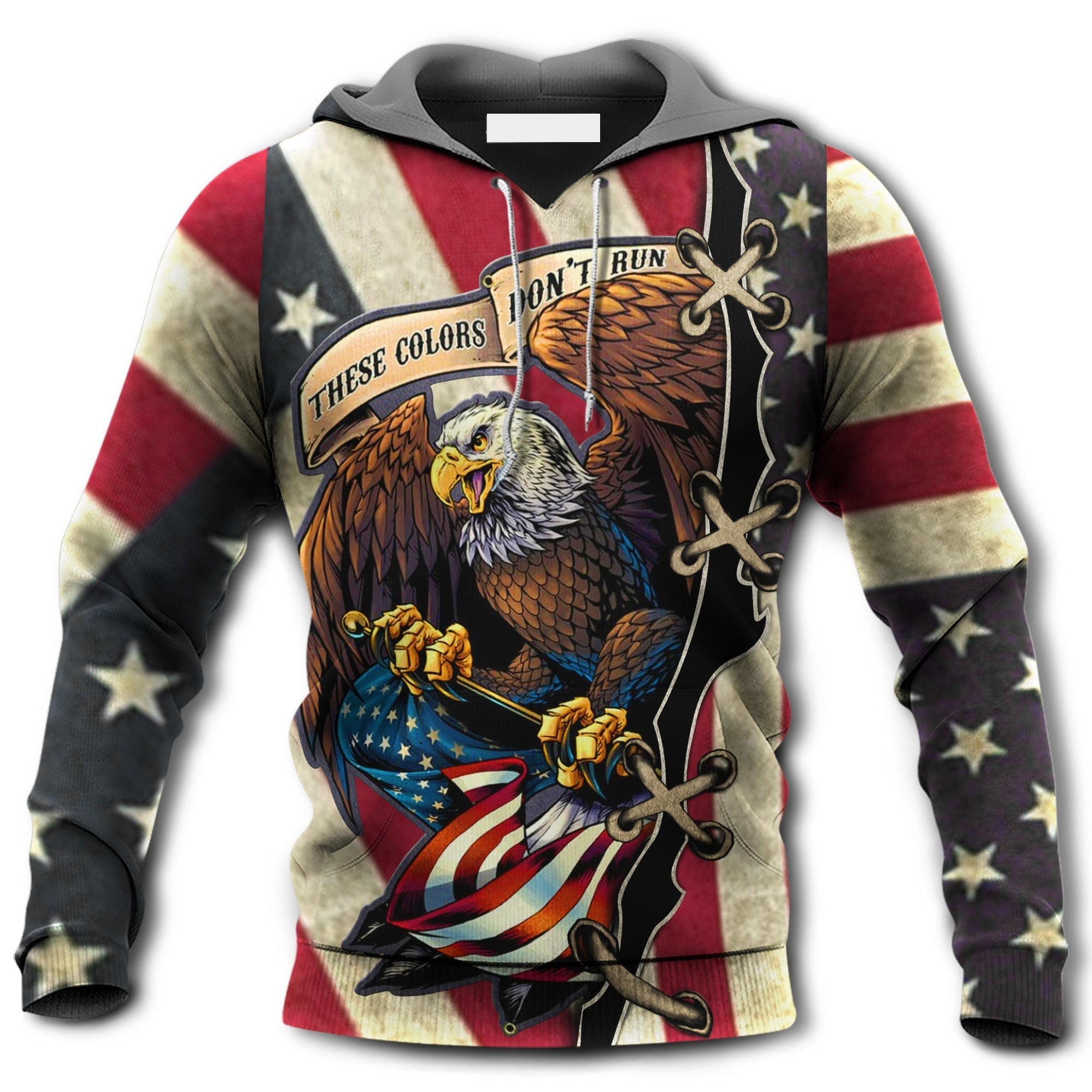 American Eagle Fly Flag Hoodie For Men And Women