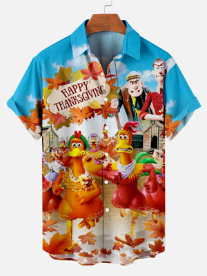 Thanksgiving Day Party Chicken Run Hawaiian Shirt