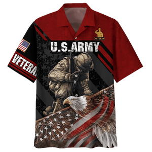 Red Eagle Us Army Veteran Hawaiian Shirt