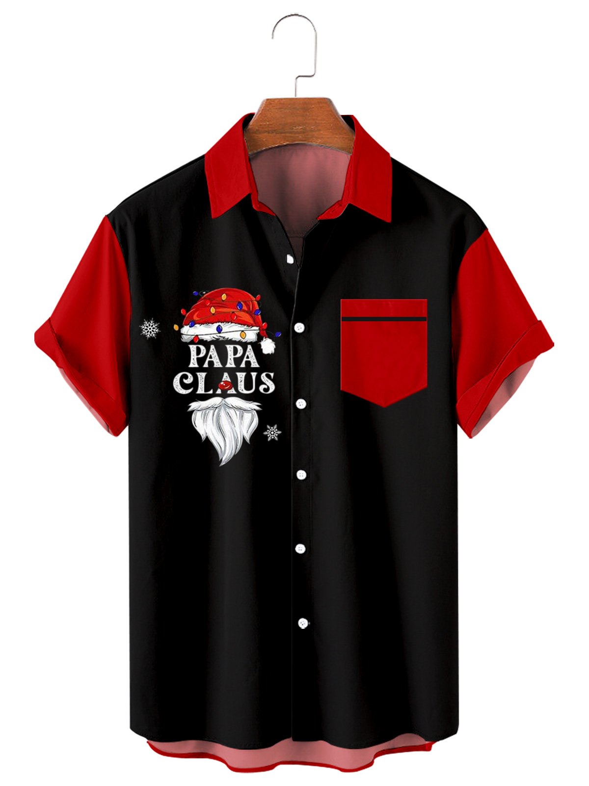 PaPa Claus Christmas Black Red Hawaiian Shirt