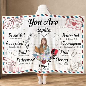 Custom Photo God Says You Are Beautiful And Kind - Personalized Wearable Hooded Blanket - Gift For Women - NA94