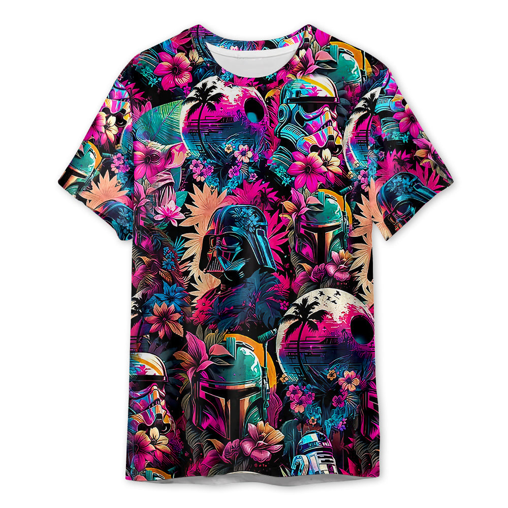 Star Wars Colorful Synthwave - 3D T-shirt