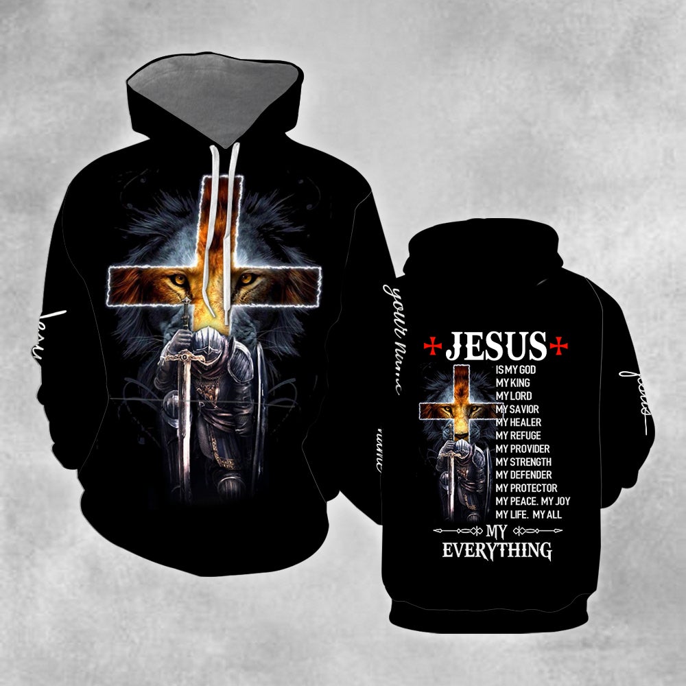 Personalized Premium Christian Jesus Lion Hoodie For Men & Women