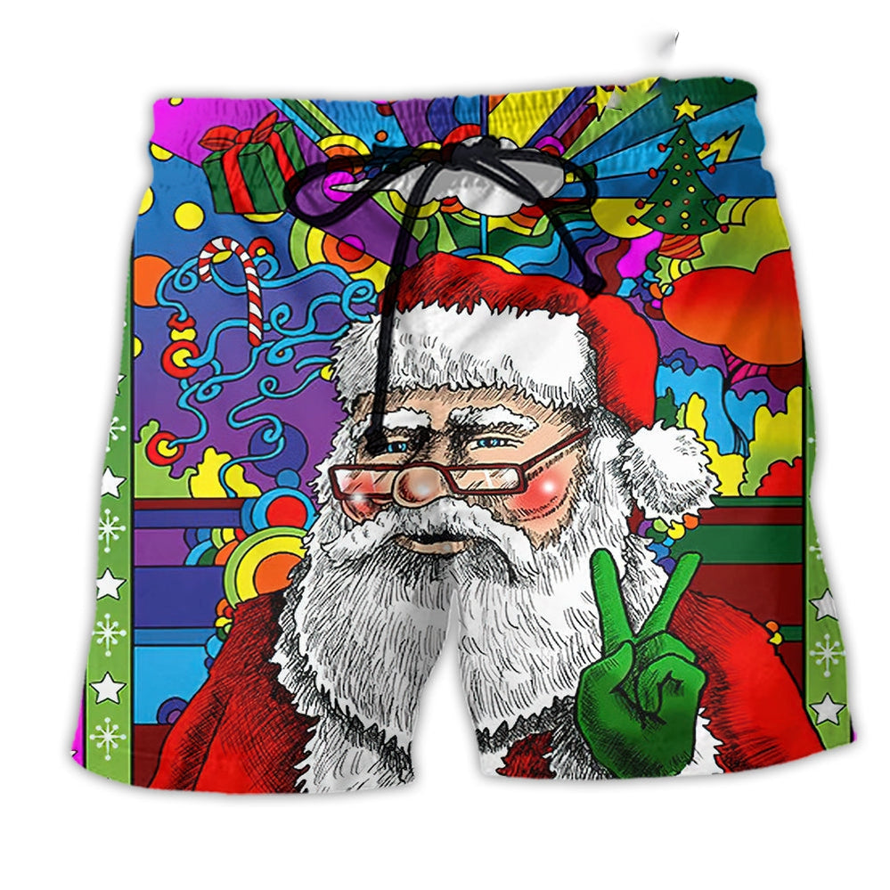 Hippie Santa Claus Christmas Santa Wear Glasses - Beach Short
