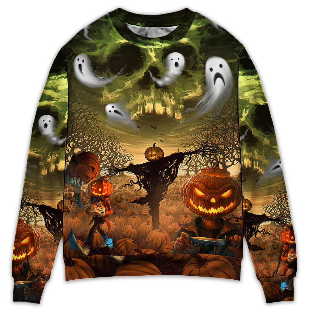 Halloween Pumpkin Crazy Ghost Style - Sweater