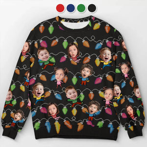 Custom Photo Celebrate The Season With Laughter And Love - Personalized Ugly Sweater -Christmas Gift For Family Members - NA94