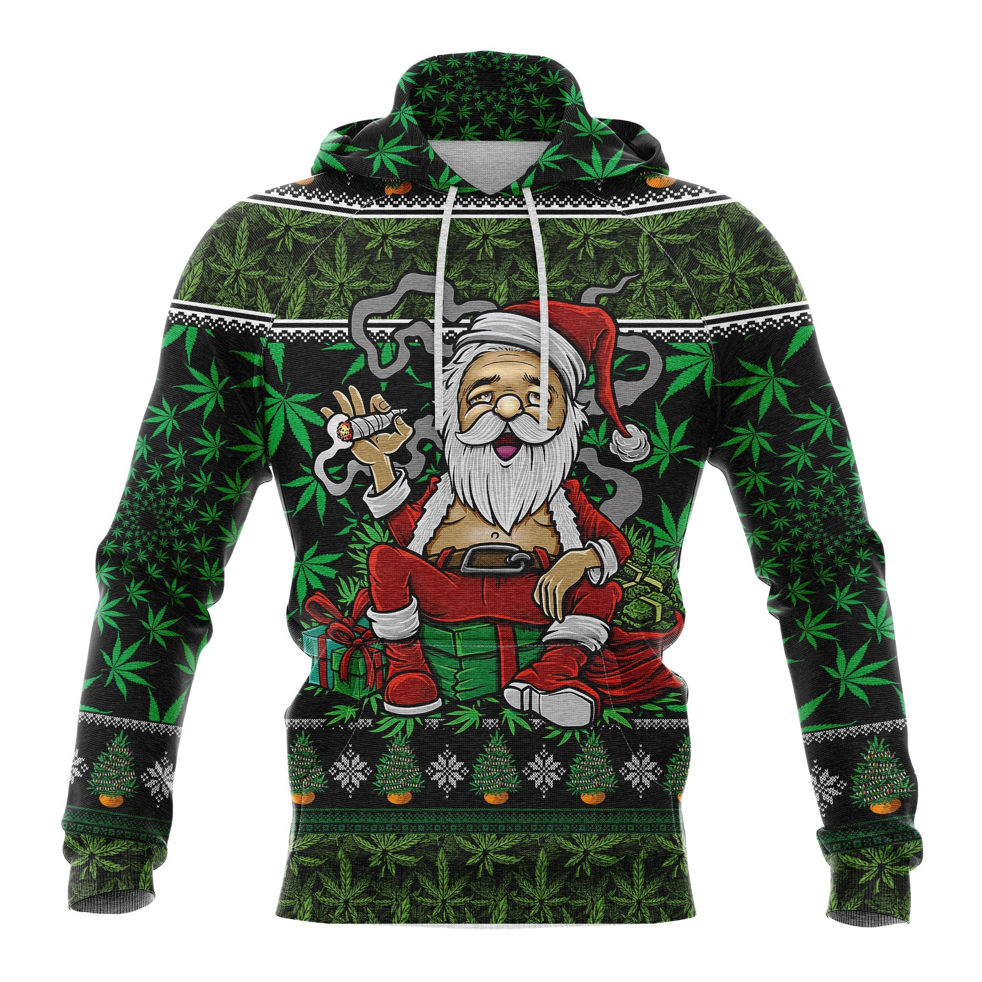 Satan Claus Marijuana Christmas Hoodie For Men And Women